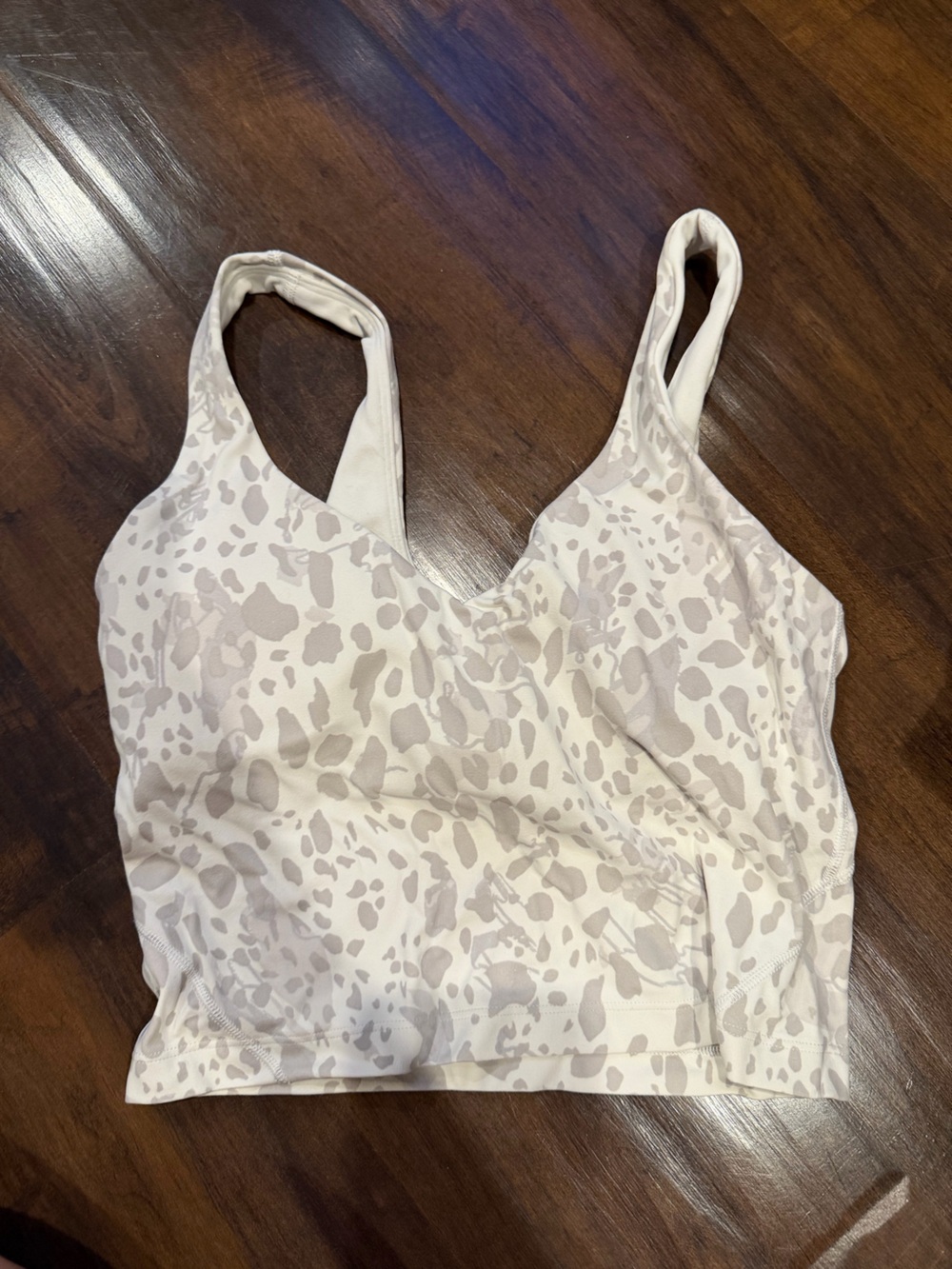 lululemon athletica White and Light Gray Leopard-Print Align Tank